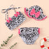 Summer girls flower leopard print swimsuit three-piece set